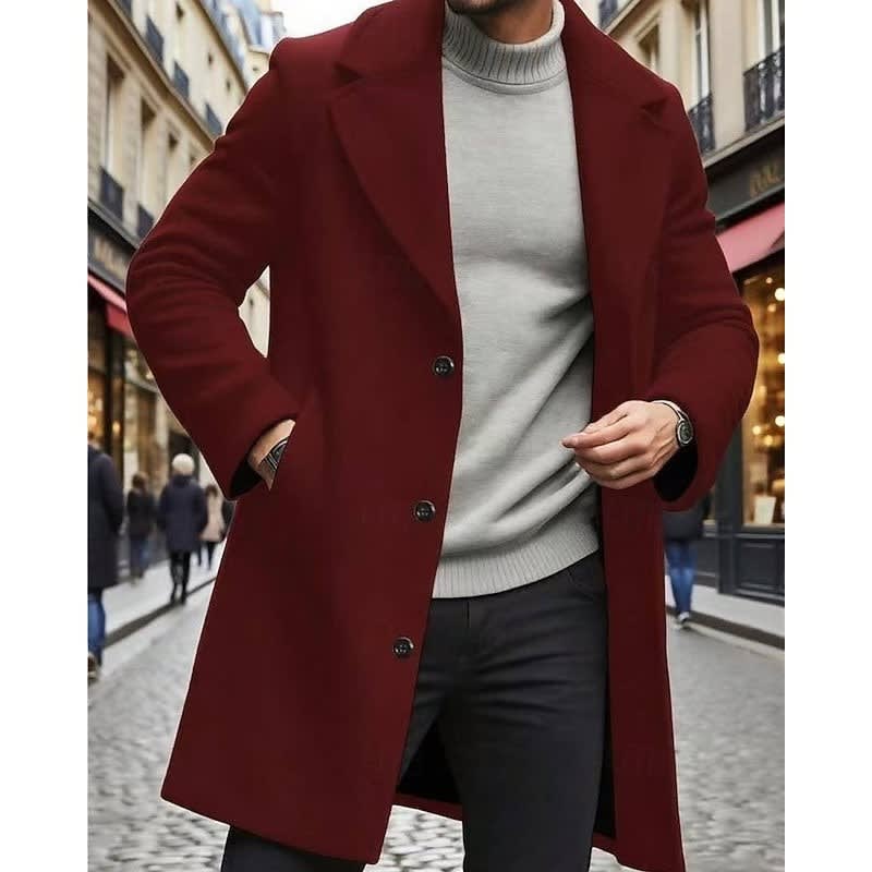 Men's Single-Breasted Longline Overcoat | Byron_3