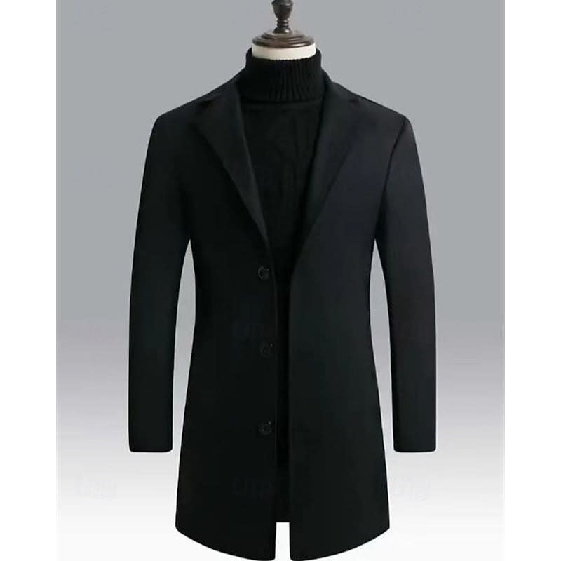 Men's Single-Breasted Longline Overcoat | Byron_8
