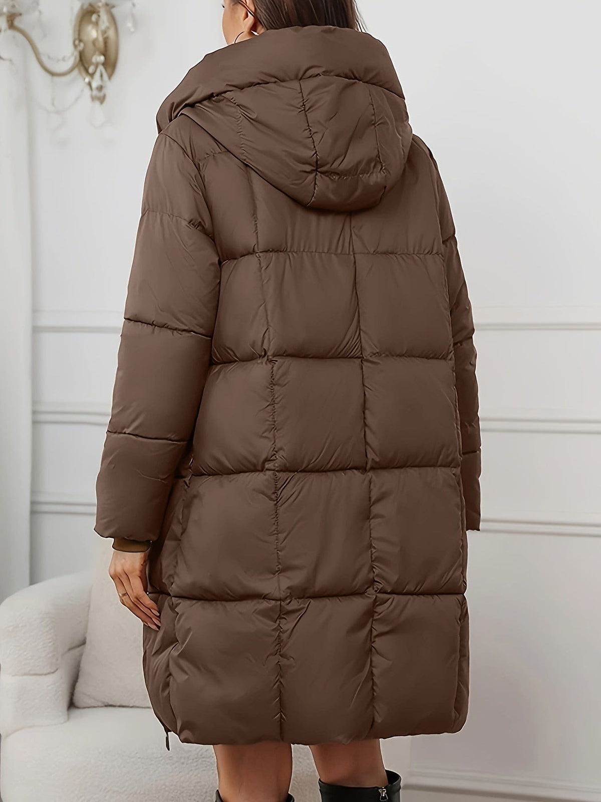 Women's Hooded Longline Puffer Coat | Rosabella_2