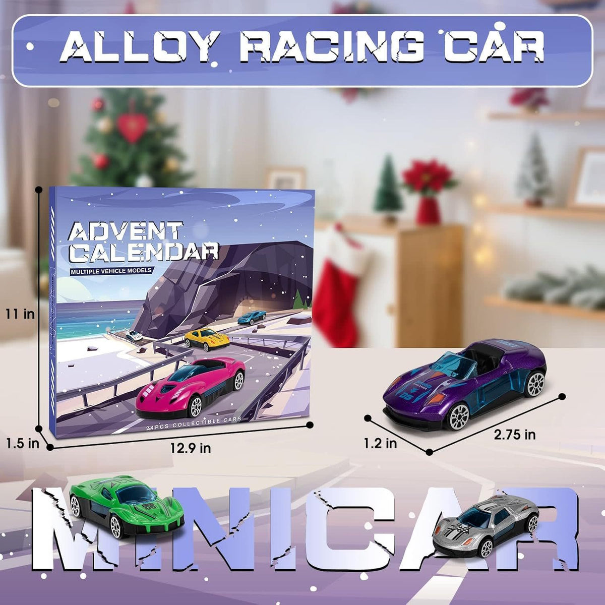 Car Advent Calendar 2026 with 24 Diecast Toy Cars Holiday Countdown Gift for Car Lovers_5