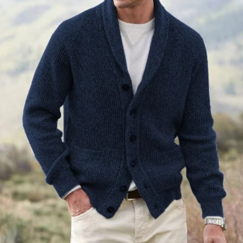 Men's Wool Shawl Collar Cardigan | Duggan_5