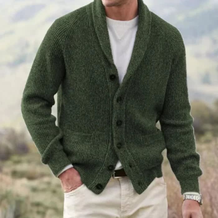 Men's Wool Shawl Collar Cardigan | Duggan_7