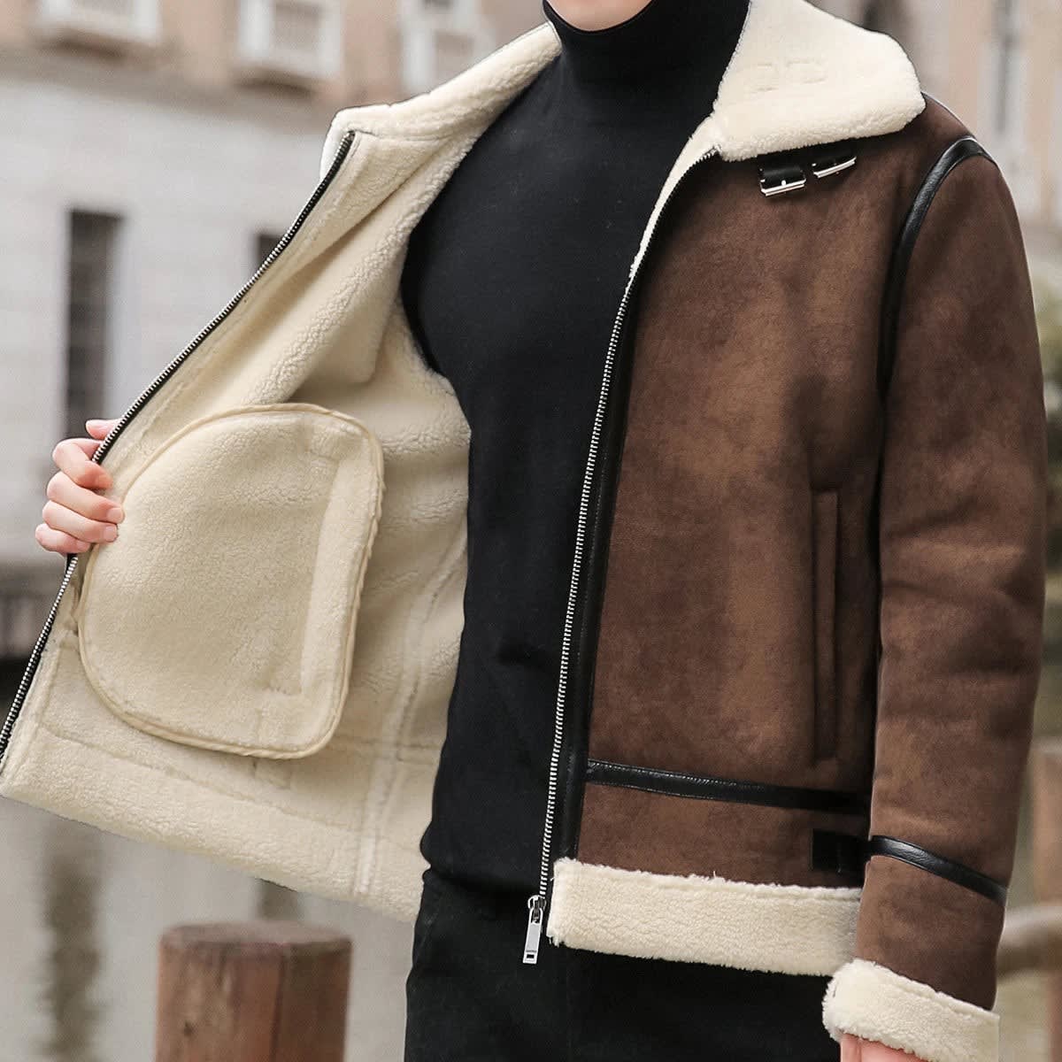 Men's Shearling Lined Suede Jacket | Sebastian_2