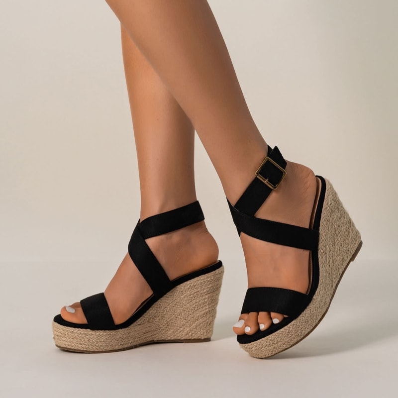 Women's Canvas Espadrille Wedge Sandals | Seonaid_1