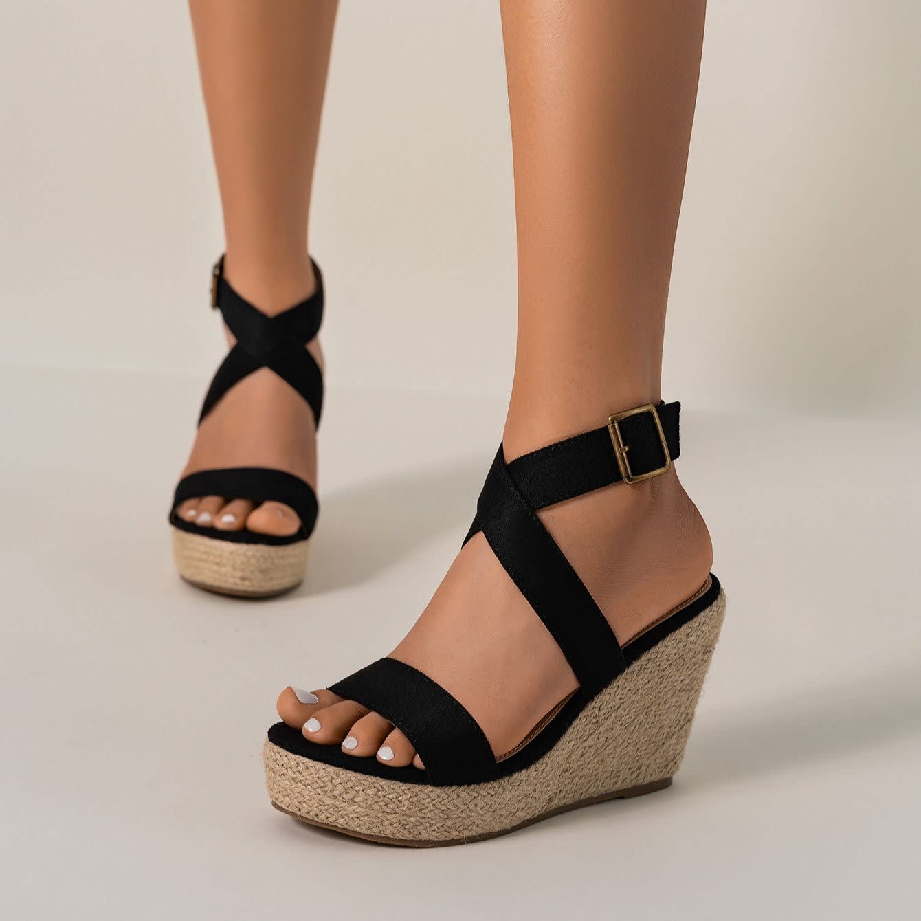Women's Canvas Espadrille Wedge Sandals | Seonaid_3