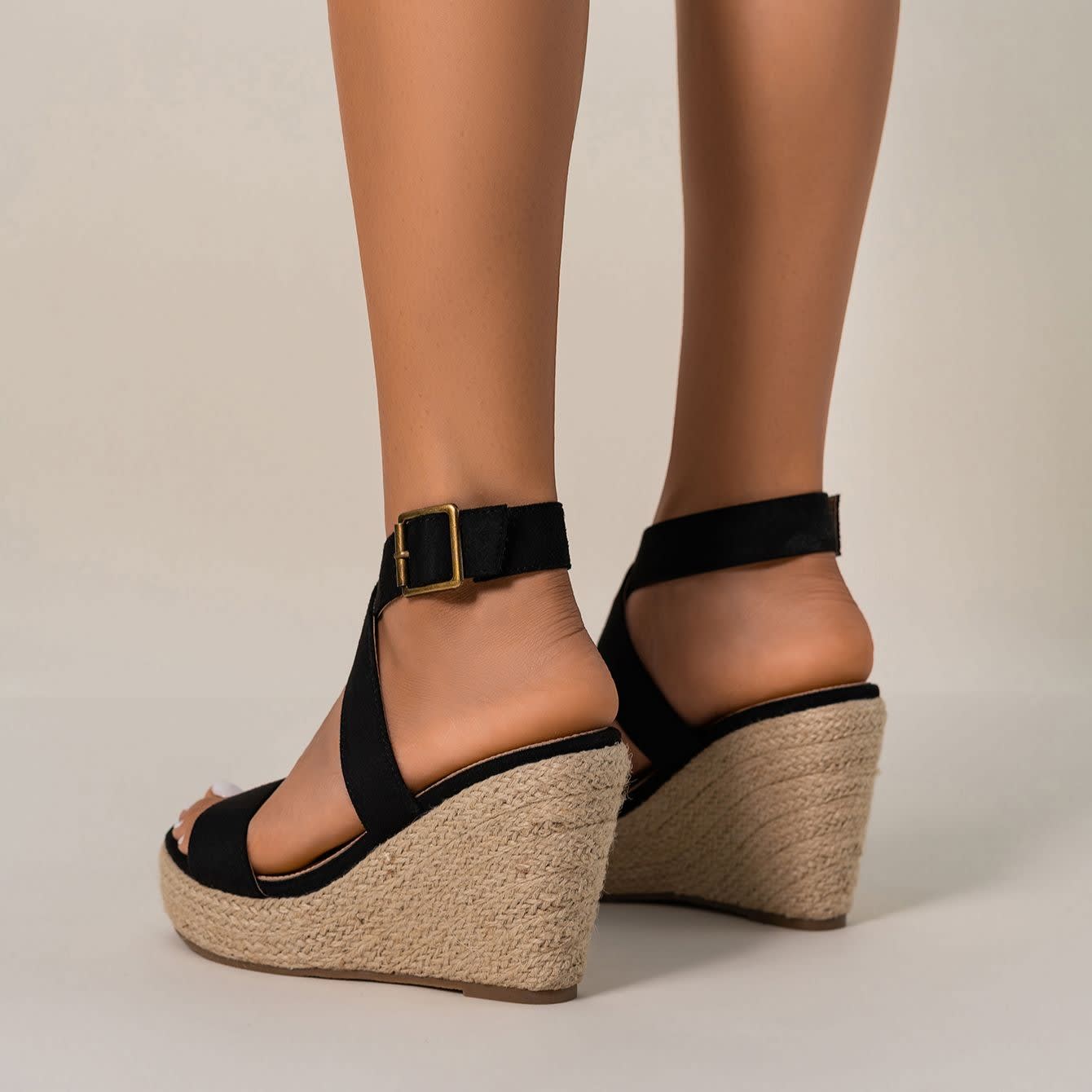 Women's Canvas Espadrille Wedge Sandals | Seonaid_5
