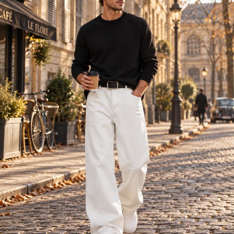 Men's Relaxed Wide Leg Jeans | Connor_1