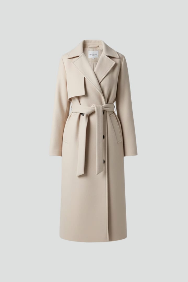 Women's Belted Double Breasted Coat | Annora_2