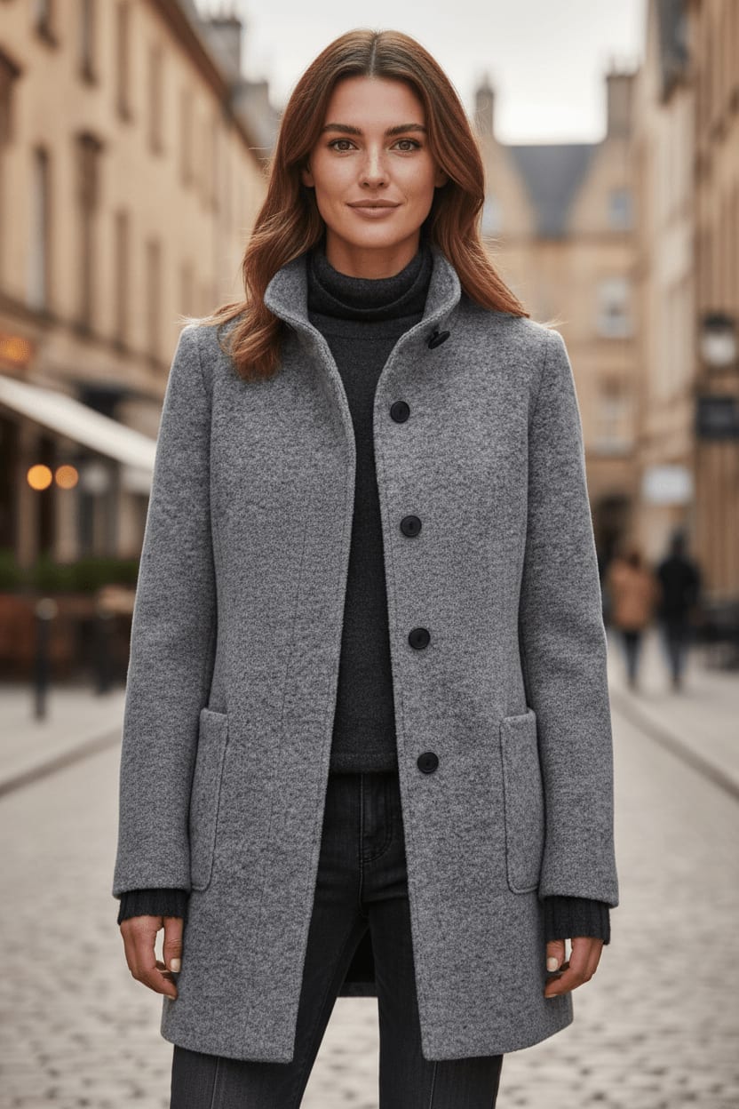 Women's Tailored Wool Blend Coat | Georgette_15