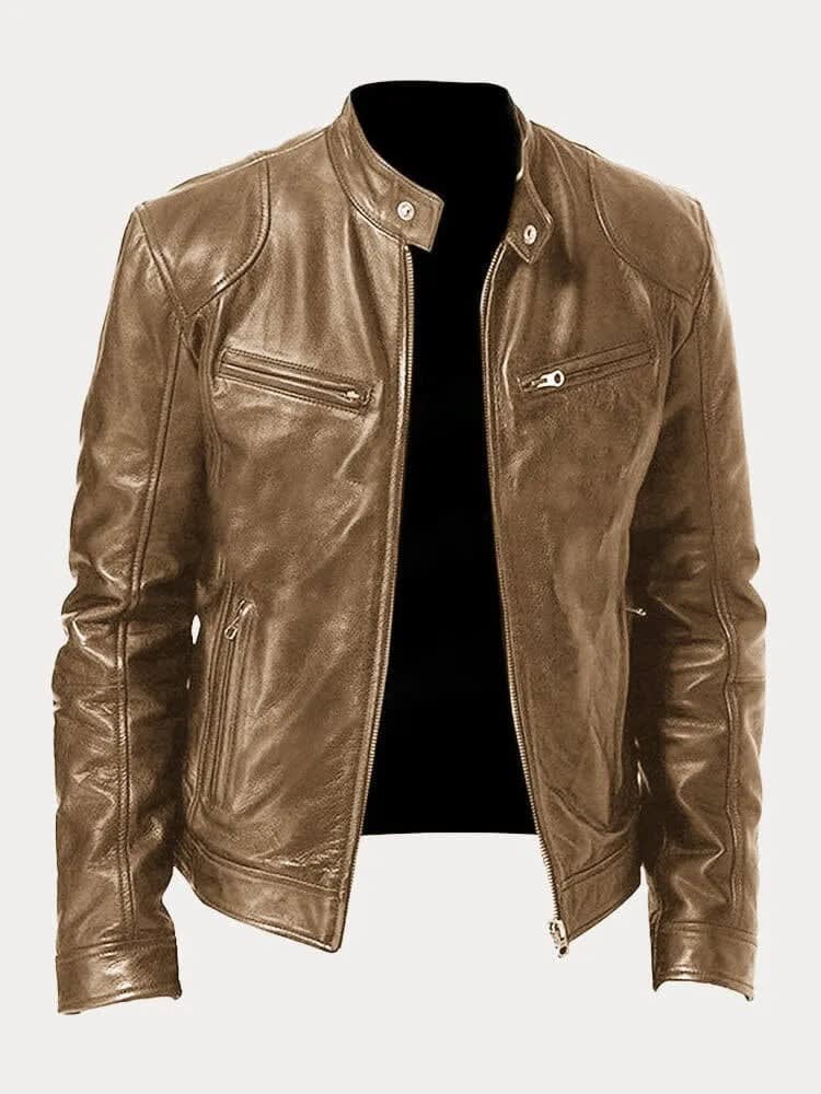 Men's Faux Leather Biker Jacket | Blaise_10