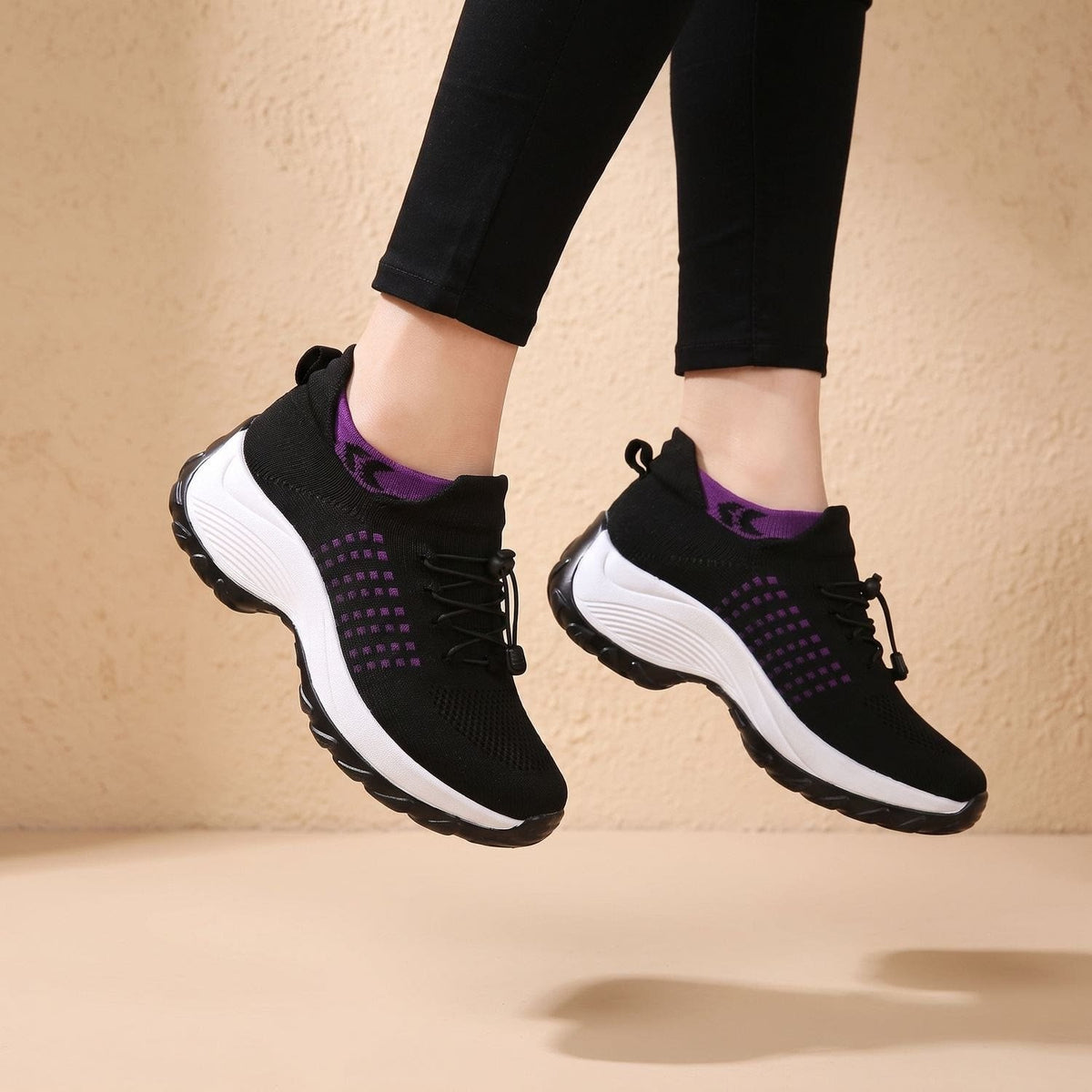 Women's Sock Knit Orthopedic Trainers | Alwena_10