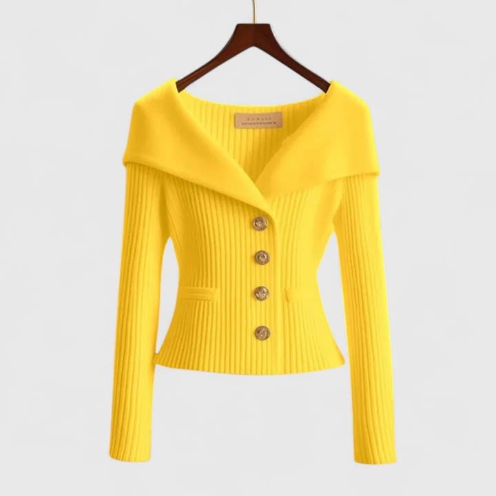 Women's Ribbed Knit Cardigan | Celina_10