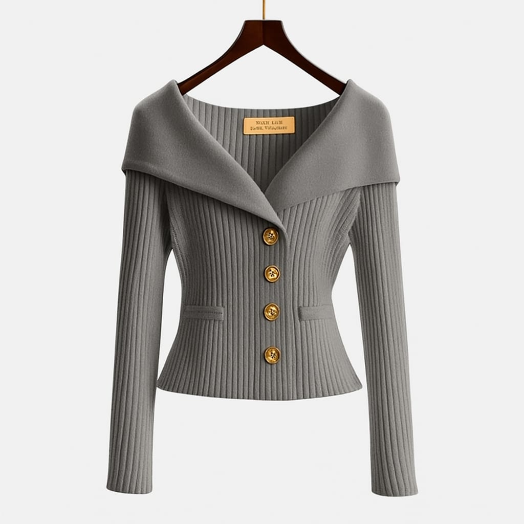 Women's Ribbed Knit Cardigan | Celina_11