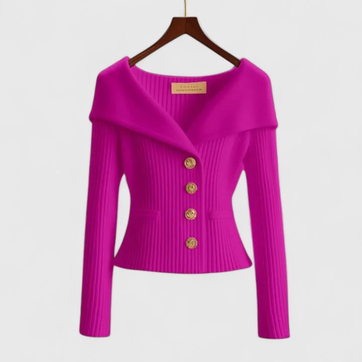 Women's Ribbed Knit Cardigan | Celina_3
