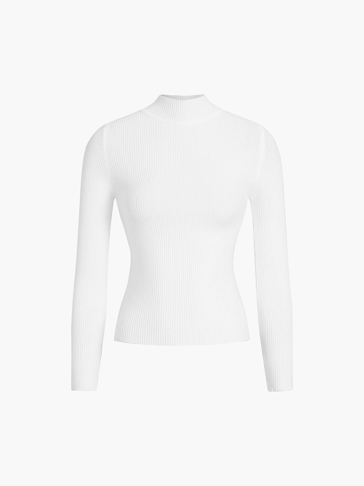 Women's Ribbed High Neck Top | Florrie_4