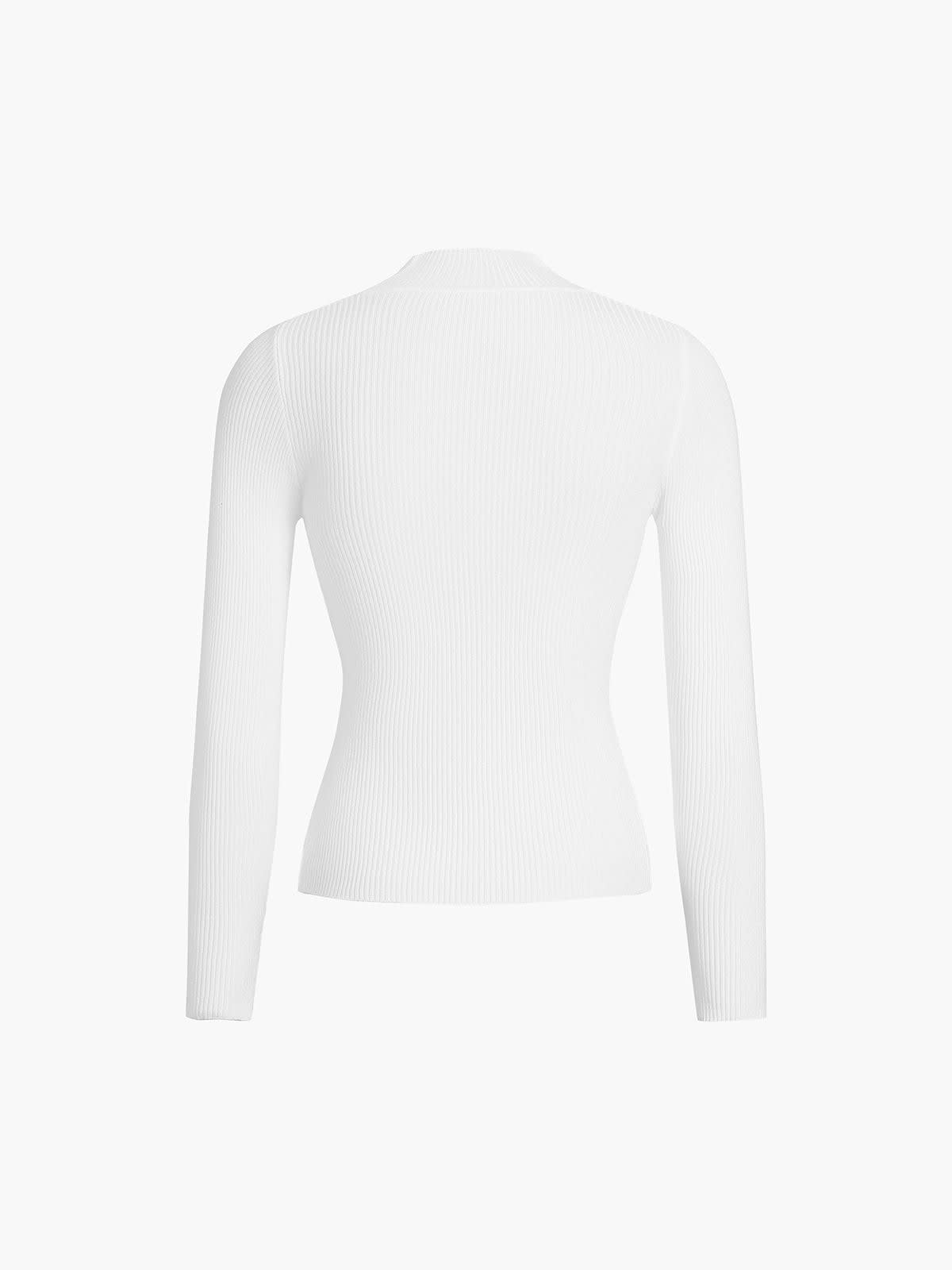 Women's Ribbed High Neck Top | Florrie_5