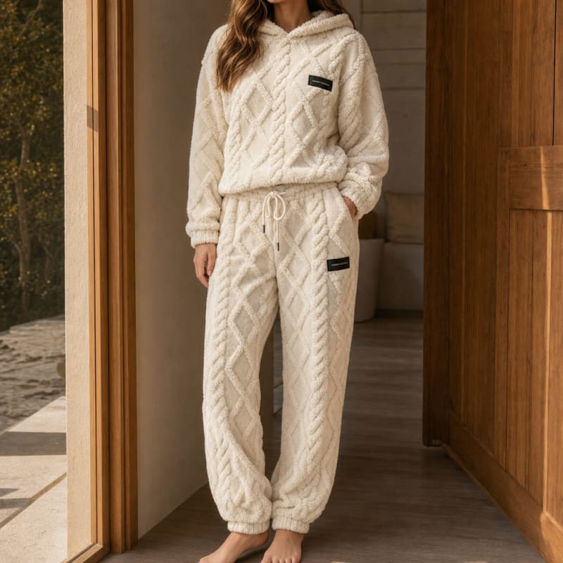 Women's Fleece Hoodie Jogger Lounge Set | Dolly_1