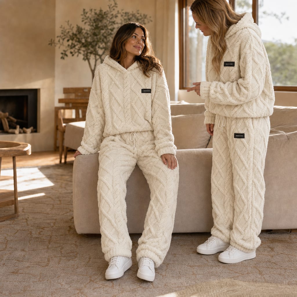 Women's Fleece Hoodie Jogger Lounge Set | Dolly_3