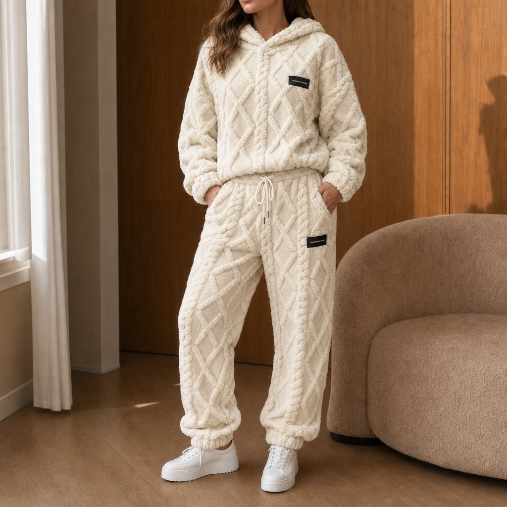 Women's Fleece Hoodie Jogger Lounge Set | Dolly_9
