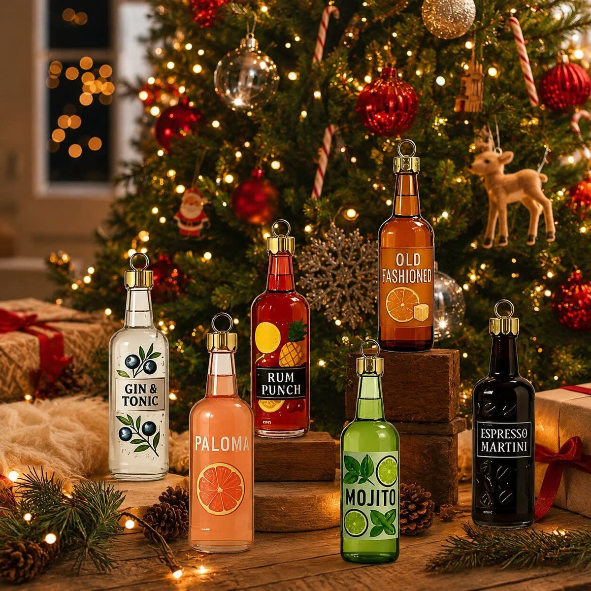 Cocktail Advent Calendar 2026 with 24 Mini Bottle Ornaments Holiday Countdown Gift for Cocktail Lovers_7