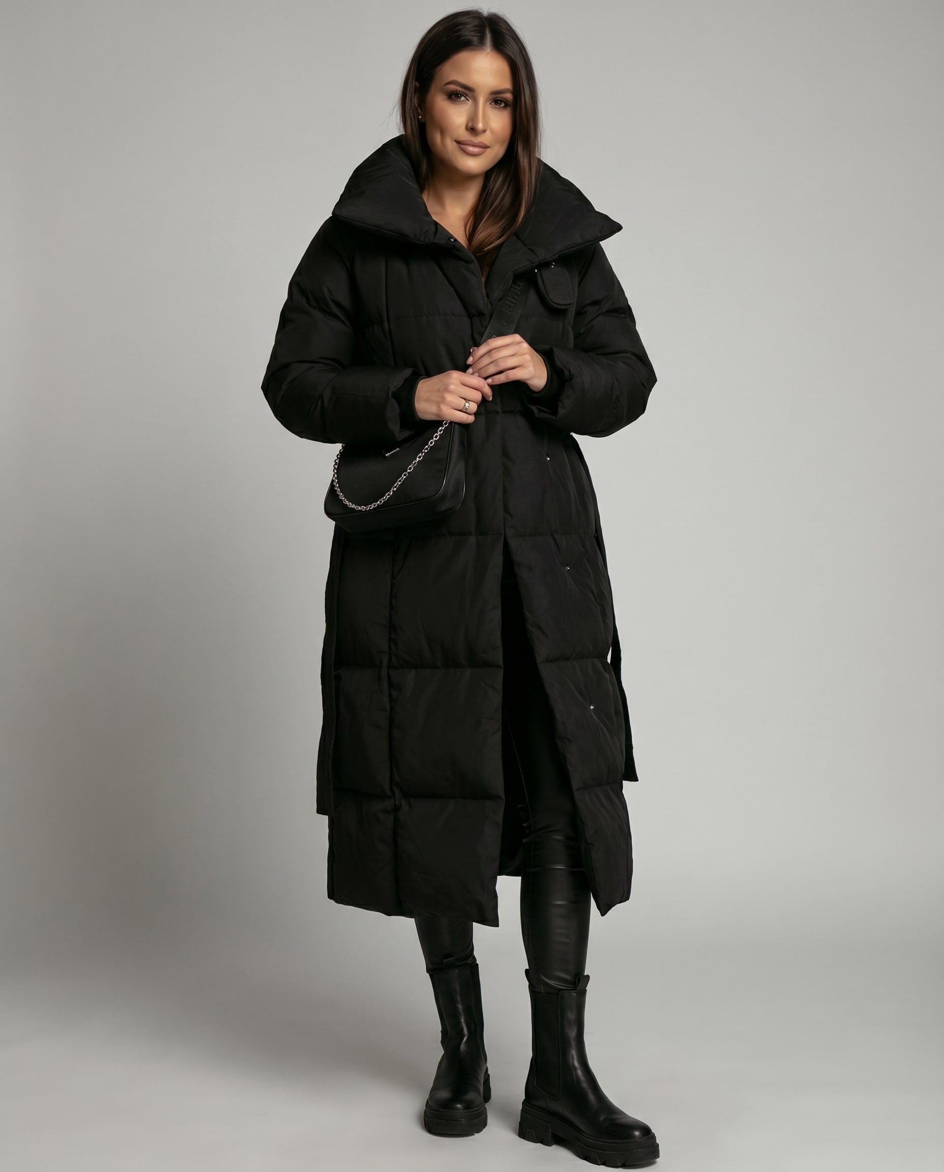 Women's Longline Quilted Puffer Coat | Lara_3