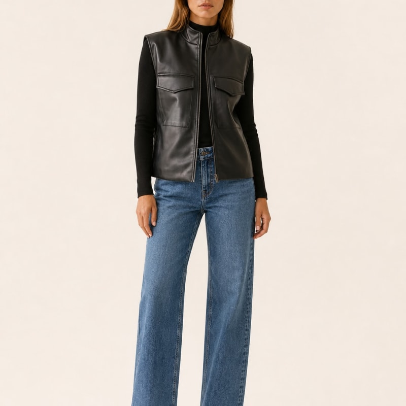 Women's Utility Vest Jacket with Zip Front and Pockets | Mia Carter_1