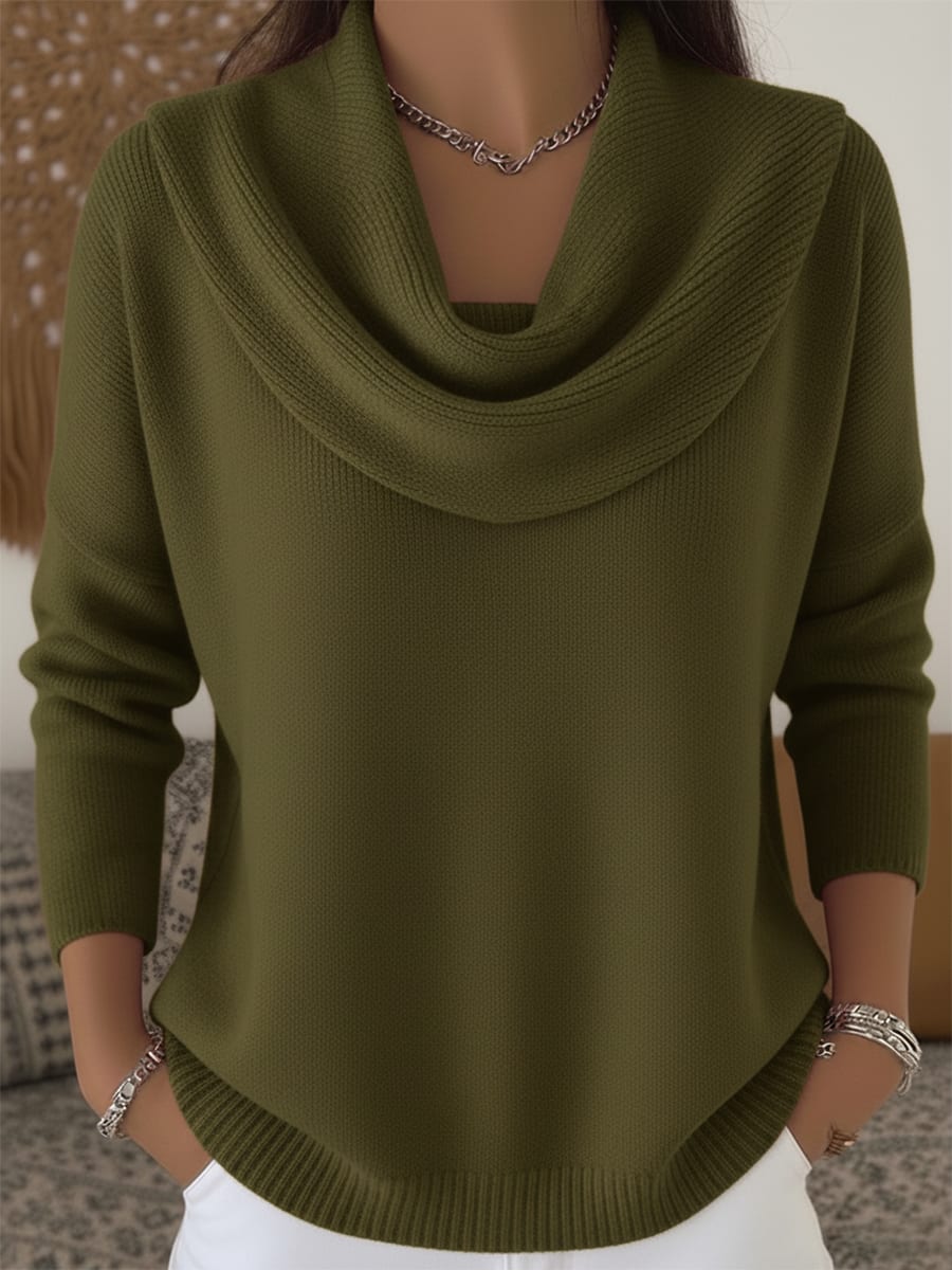 Women's Cowl Neck Knit Jumper | Frederica_3