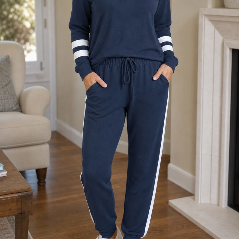 Women's Striped Trim Jogger Lounge Set | Jill_1