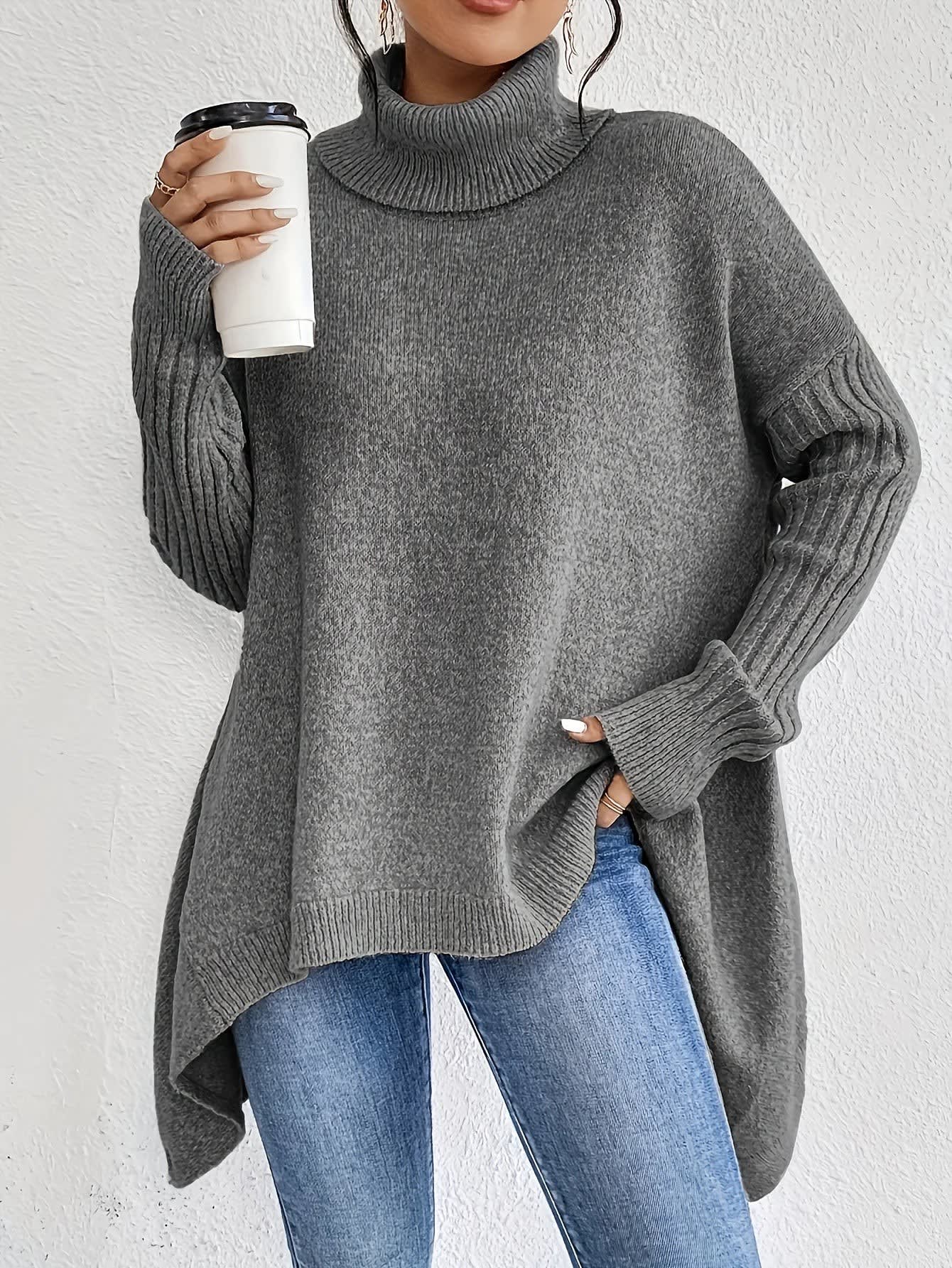Women's Oversized Turtleneck Jumper | Gwenna_4