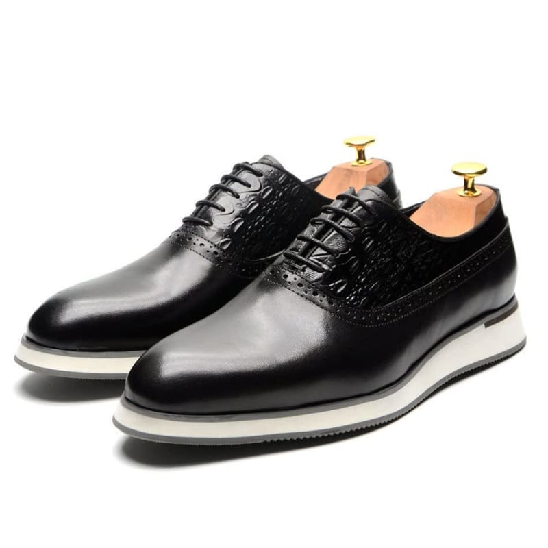 Men's Leather Lace-Up Oxford Shoes | Hubert_1