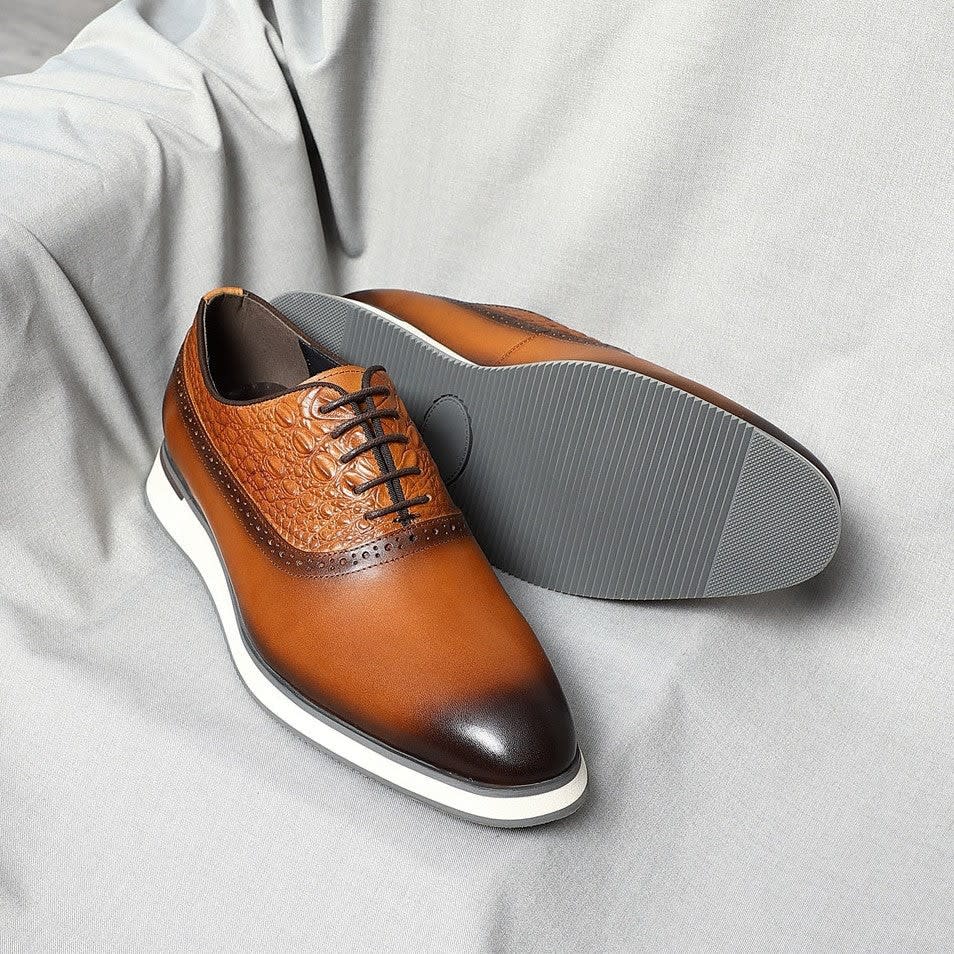 Men's Leather Lace-Up Oxford Shoes | Hubert_12
