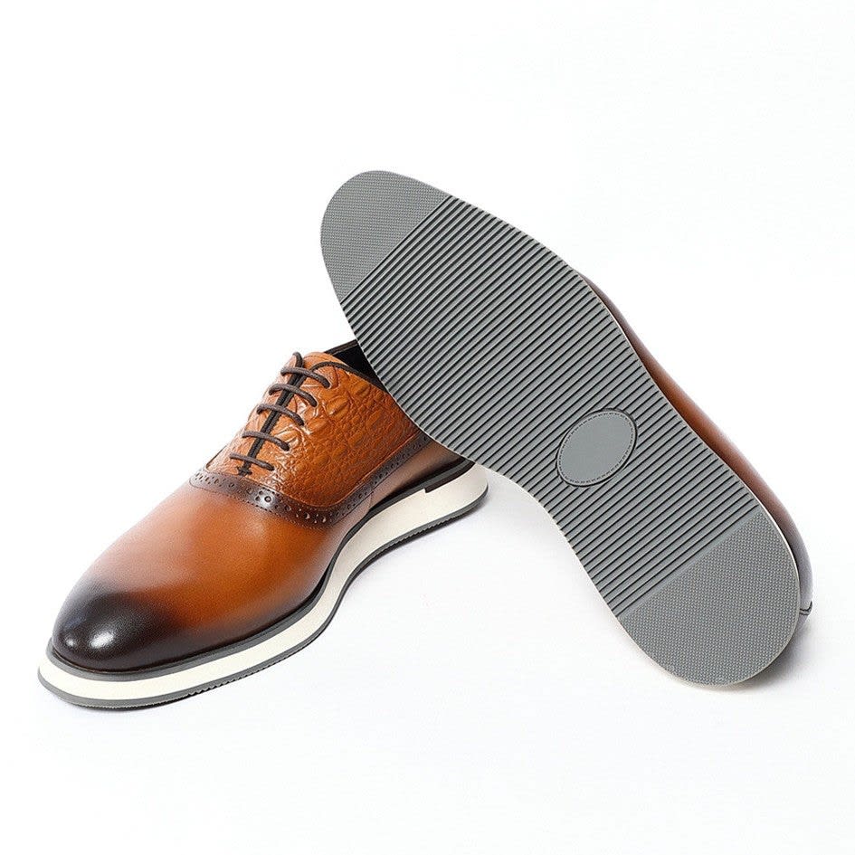 Men's Leather Lace-Up Oxford Shoes | Hubert_16