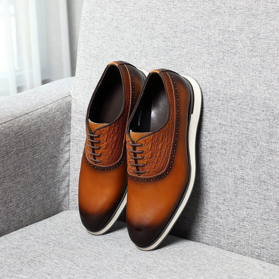 Men's Leather Lace-Up Oxford Shoes | Hubert_21
