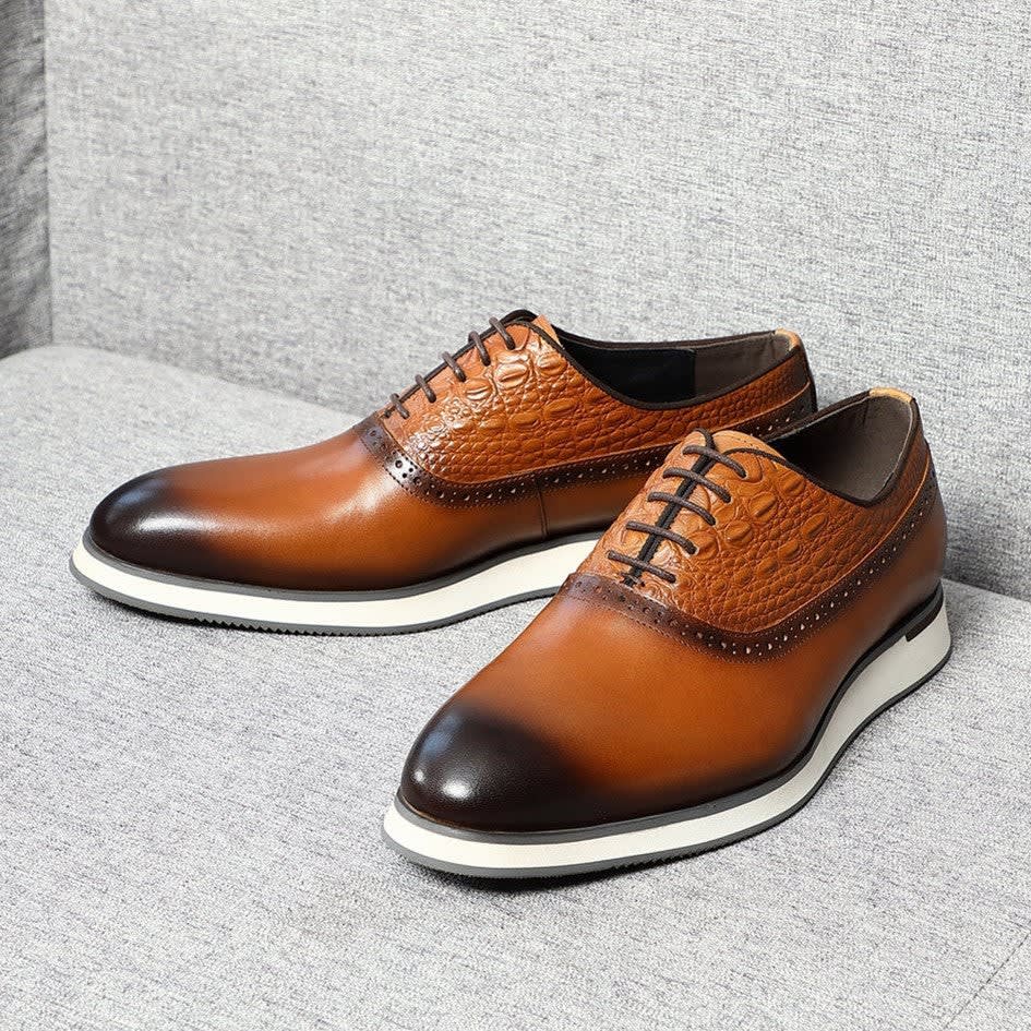 Men's Leather Lace-Up Oxford Shoes | Hubert_5