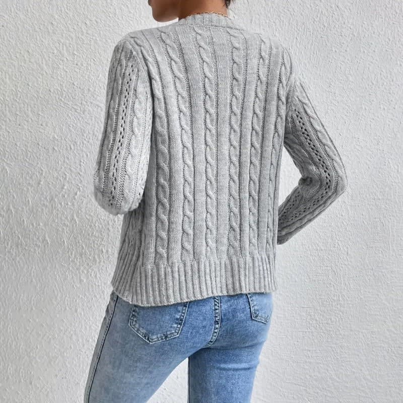 Women's Cable Knit Cropped Cardigan | Eveline_3