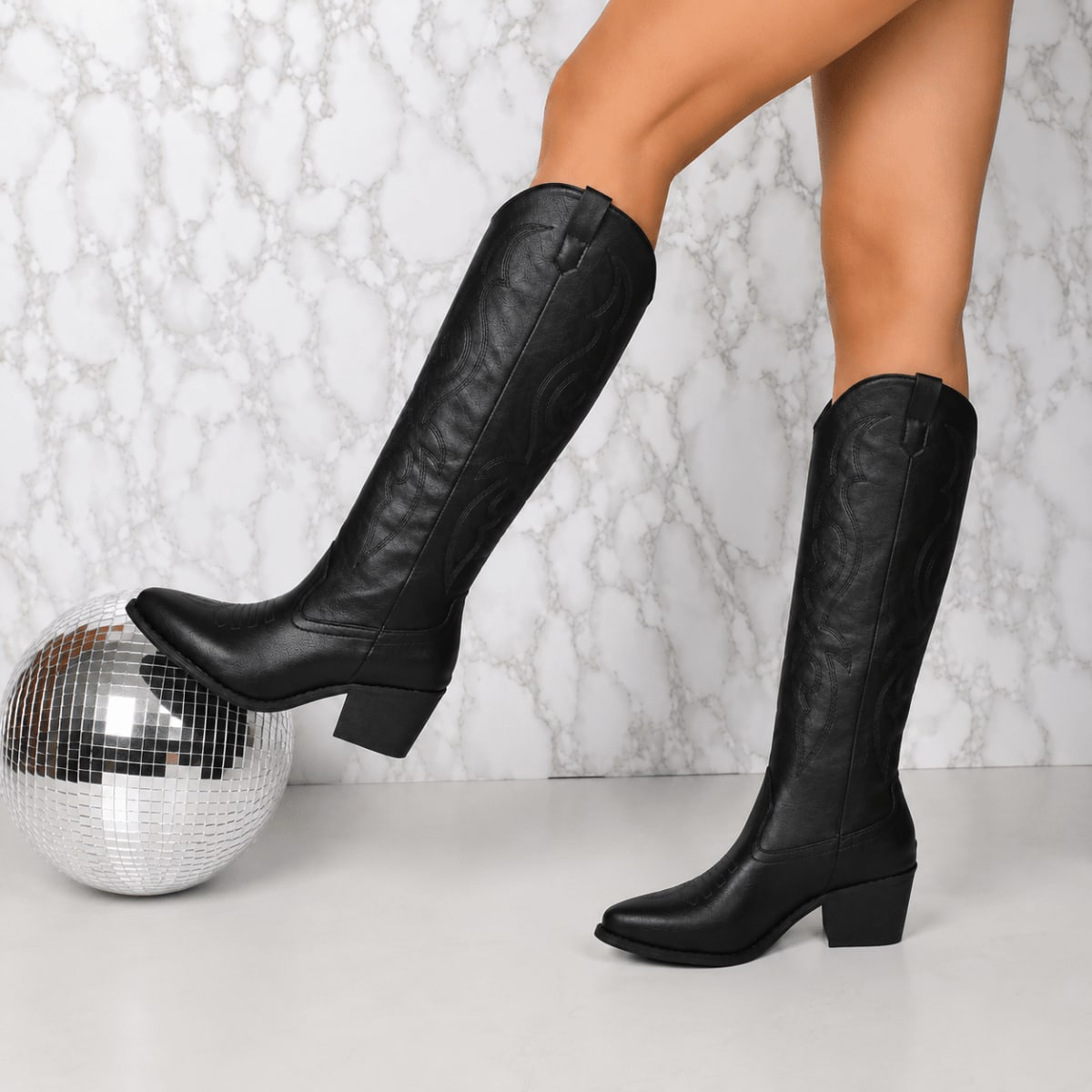 Women's Embroidered Leather Cowboy Boots | Enfys_3
