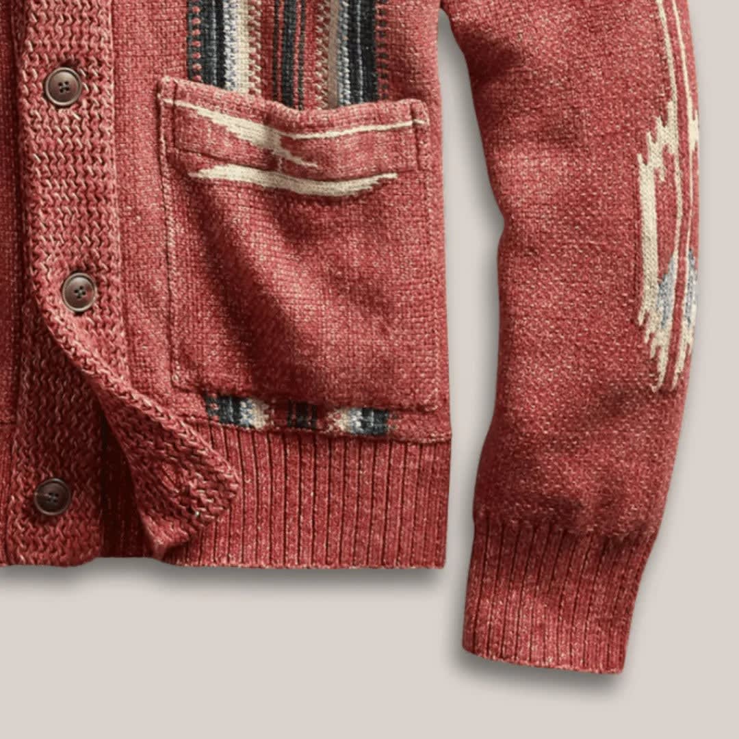 Men's Patterned Wool Blend Cardigan | Bobby_5