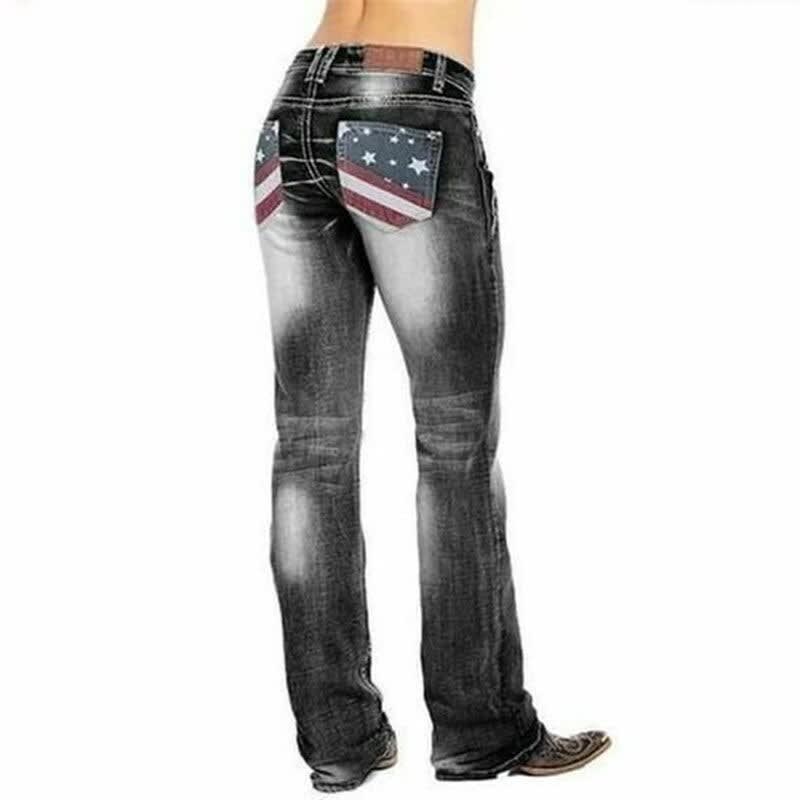 Women's Flag Pocket Bootcut Jeans | Lillian_2
