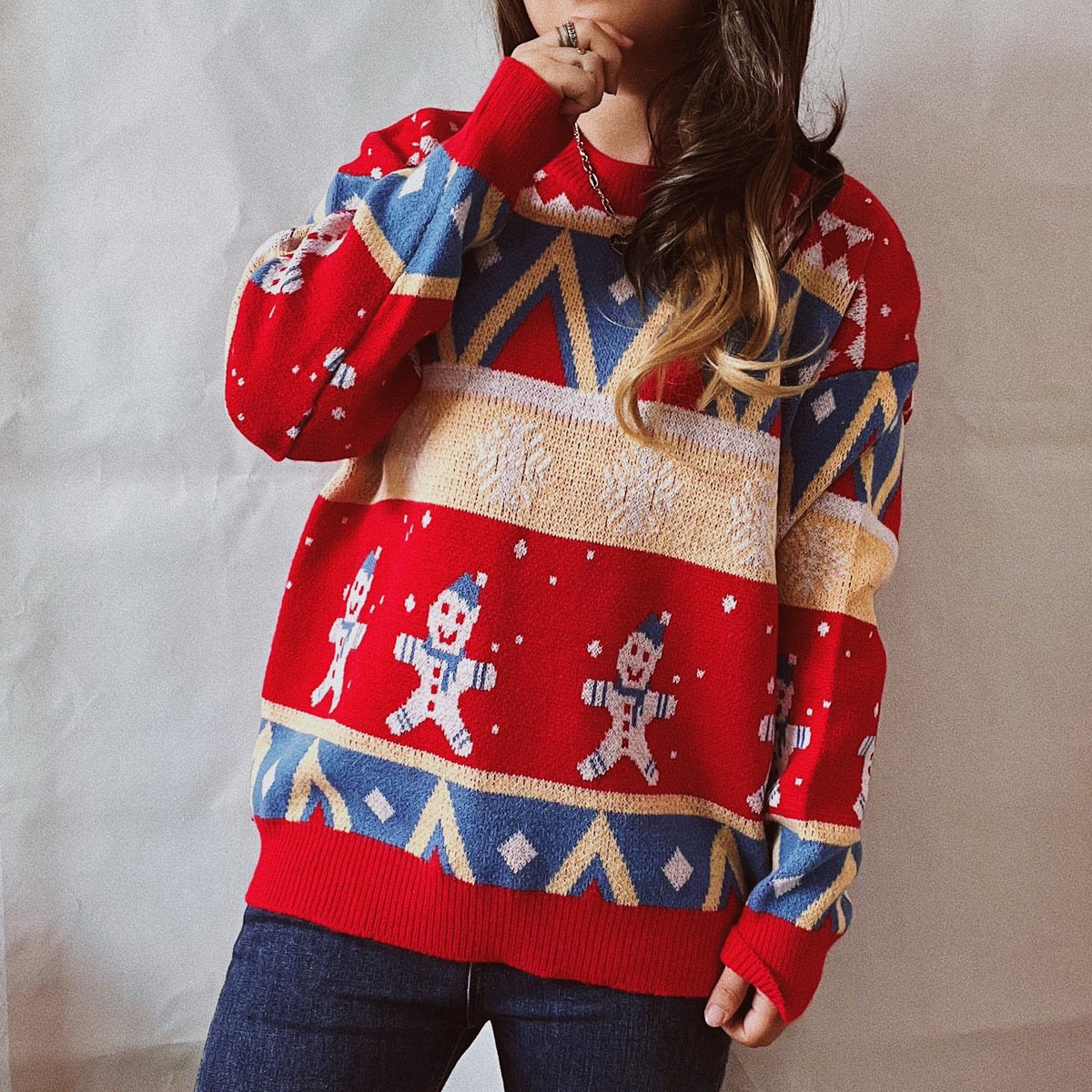Women's Oversized Gingerbread Christmas Jumper | Jenny_3