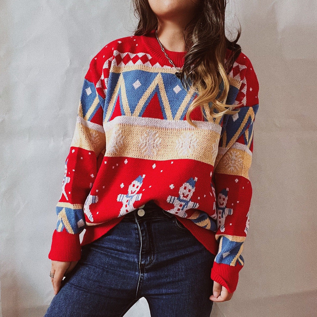 Women's Oversized Gingerbread Christmas Jumper | Jenny_4