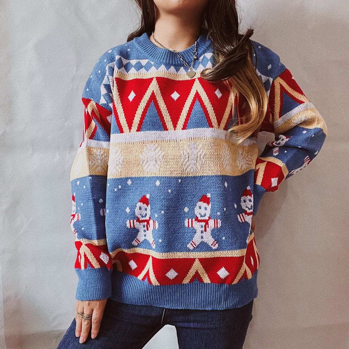 Women's Oversized Gingerbread Christmas Jumper | Jenny_5