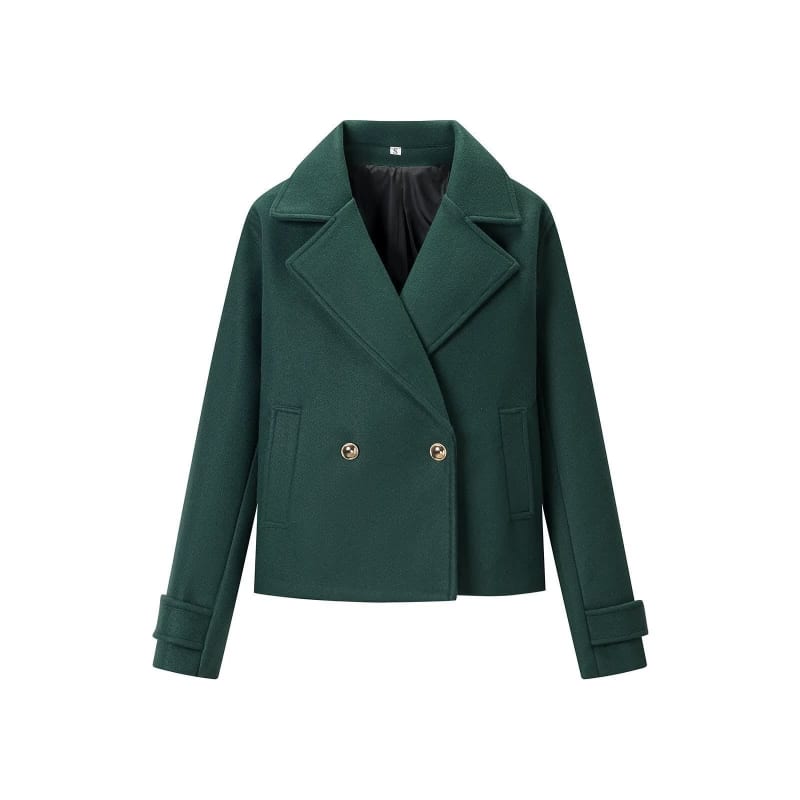 Women's Cropped Wool Blend Pea Coat | Gemma_1