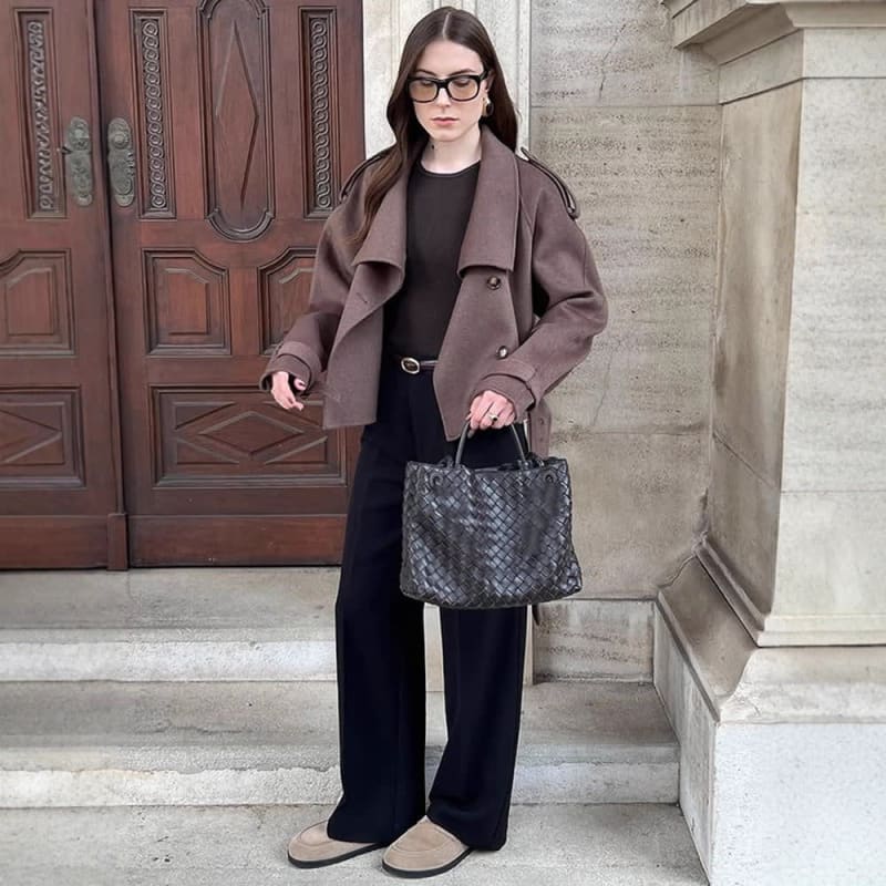 Women's Cropped Epaulette Pea Coat | Margot_1