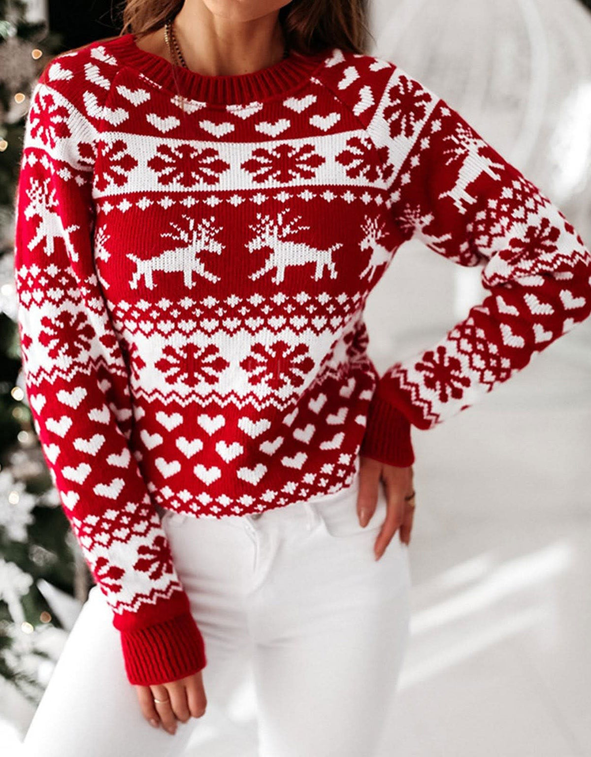 Women's Heart Fair Isle Christmas Jumper | Maddie_6