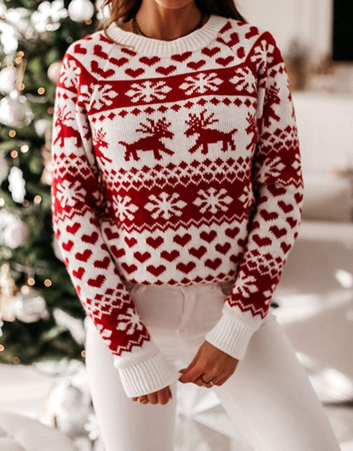 Women's Heart Fair Isle Christmas Jumper | Maddie_7
