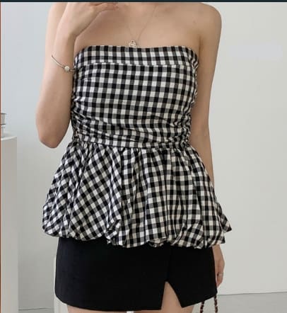Women's Strapless Peplum Top | Miranda_6