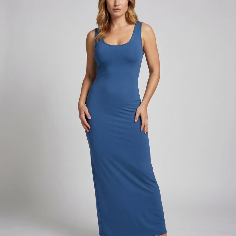 Women's Scoop Neck Bodycon Maxi Dress | Adelaide_1