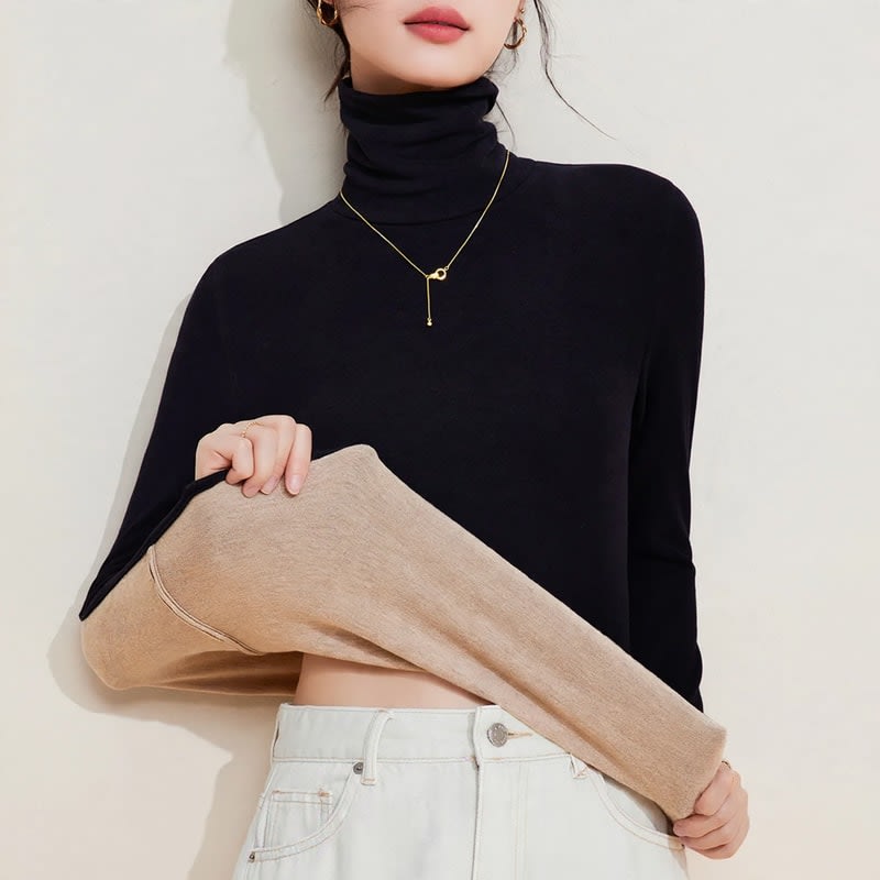 Women's Fleece Lined Turtleneck Thermal Top | Tina_1