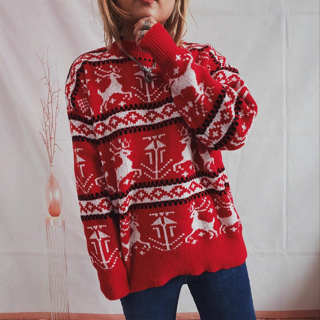 Women's Nordic Reindeer Christmas Jumper | Lola_2