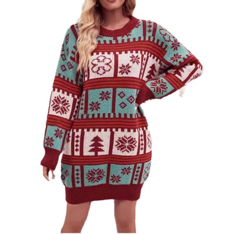 Women's Fair Isle Christmas Jumper Dress | Diana_5